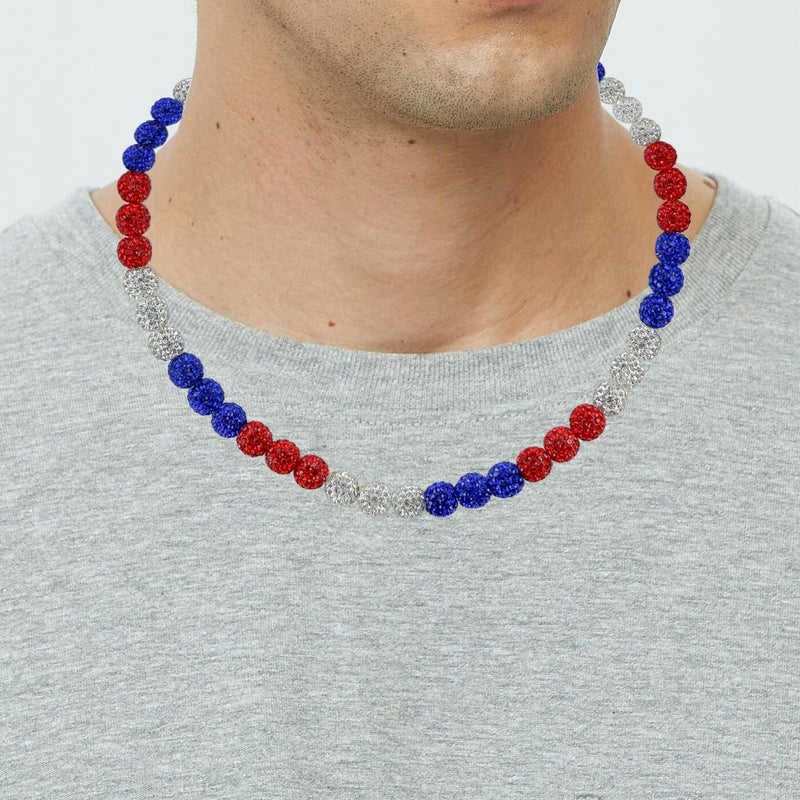 SUPBOMM Baseball Ice Necklace, Bling Beaded Necklaces, Drip Chain, League Team Colors Gifts for Men - Image 5